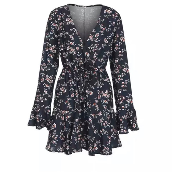 Spring /summer sexy floral chiffon dress - Picture 2 of 3